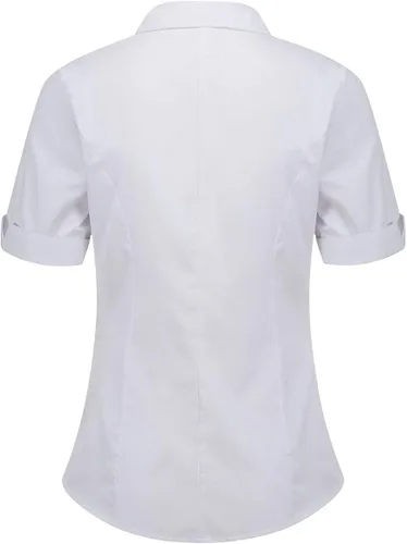 Vista 2 de Blusa básica de algodón simple y elástica con botones para mujer