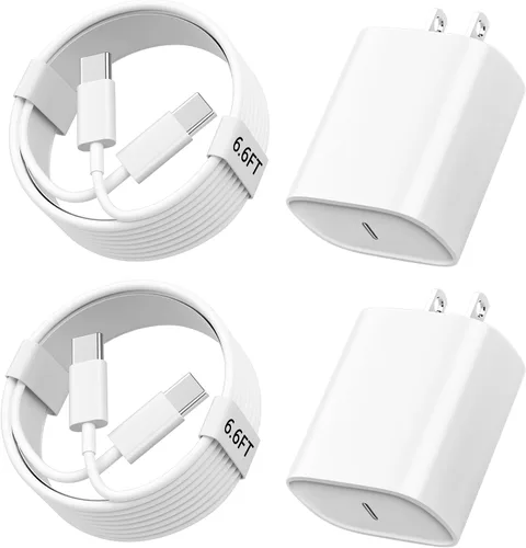 Vista 10 de Cargador para iPhone 17, 16, 15, carga rápida, cable de carga USB C de 10 pies de largo con bloque de carga rápida de teléfono tipo C de 20 W