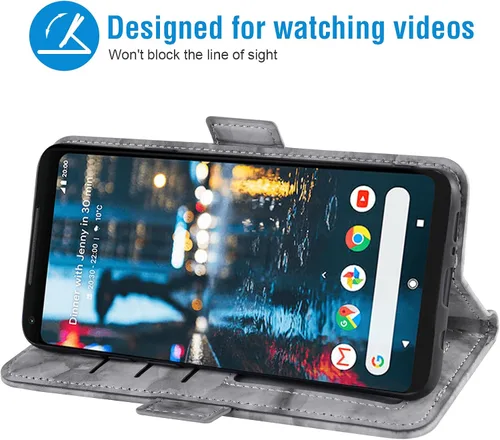 Vista 3 de Asuwish Funda compatible con Google Pixel 2 XL y protector de pantalla de vidrio templado, accesorios para celulares, ranura para tarjetero, función