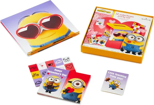 Vista 4 de Hallmark Minions - Tarjetas de San Valentín y buzón para intercambio de clases escolares para niños
