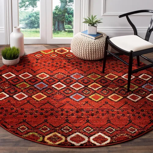 Vista 51 de SAFAVIEH Amsterdam Collection Alfombra Decorativa - 2.3 pies x 4 pies, Negro & Multi, Diseño Marroquí Bohemio, Sin Desprendimiento y Fácil Cuidado