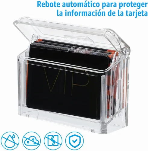 Vista 4 de Crtiin Tarjetero acrílico transparente impermeable para tarjetas de visita para exteriores, soporte de pared para automóvil con calcomanía Take One