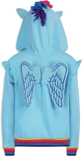 Vista 4 de My Little Pony Hasbro Rainbow Dash, Twilight Sparkle y Pinkie Pie - Sudadera con capucha y cremallera para niñas pequeñas