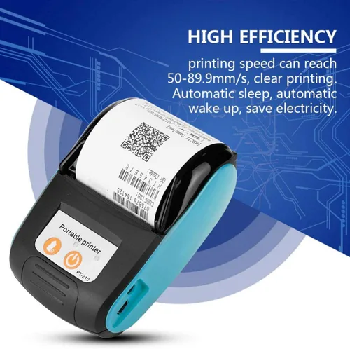 Vista 4 de Tangxi Impresora térmica, PT - 210 Impresora portátil de recibos DC 9V/2A Bluetooth Impresora de facturas térmicas 203DPI Interfaz Power Jack Mini