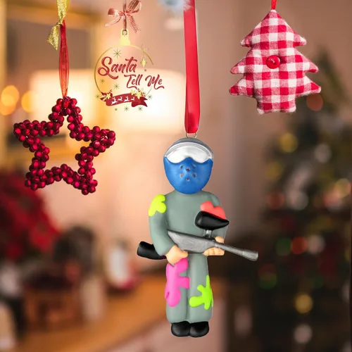 Vista 5 de Paintball - Adorno de Navidad 2025, regalo personalizado de paintball para adolescentes, adultos o niños, adorno navideño divertido personalizado