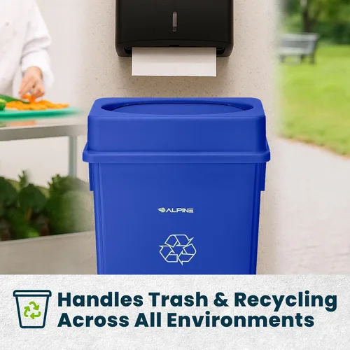Vista 8 de Alpine Industries - Tapa delgada para bote de basura, tapa compacta para cubo de basura, parte superior de plástico variado y duradera que minimiza