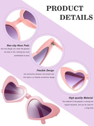 Vista 2 de 10 pares de gafas de sol para dama de honor, con forma de corazón, para mujer, fiesta, boda, propuesta