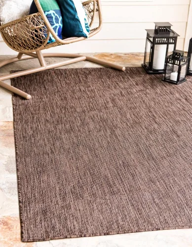 Vista 37 de Unique Loom Collection - Alfombra casual de transición sólida jaspeada para interiores y exteriores