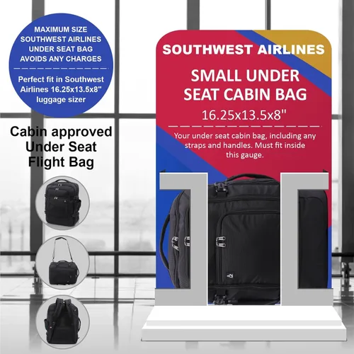 Vista 3 de Aerolite Mochila de cabina de tamaño máximo Equipaje ecológico aprobado para Southwest, AA, Delta, Jetblue y muchas otras aerolíneas, Negro
