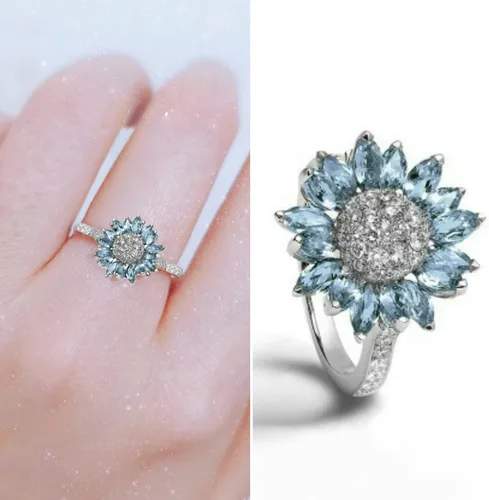Vista 55 de Iumer - Anillo de zircón de dos piezas con incrustaciones de diamantes de imitación artificiales para mujer, talla 6-10.
