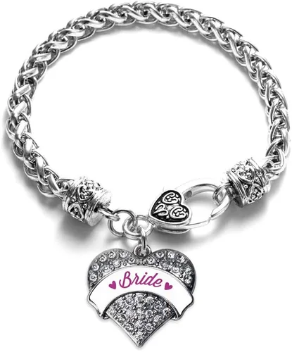 Vista 34 de Inspired Silver - Pulsera de plata con dije de corazón pavé con joyas de circonita cúbica