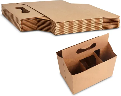 Vista 14 de MT Products 4 soportes para botellas de cartón kraft de 12 onzas. Portabotellas de cerveza o soda para un transporte seguro y fácil, paquete de 4