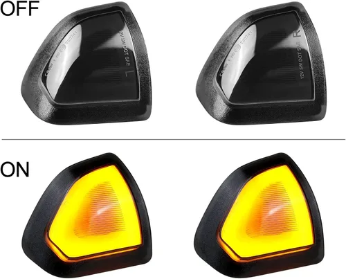 Vista 2 de Luces LED Ámbar de Señal de Giro para Espejo Lateral para Dodge Ram 1500 2500 3500 4500 5500 Lente de Cubierta Ahumada Lámpara de Señal de Giro