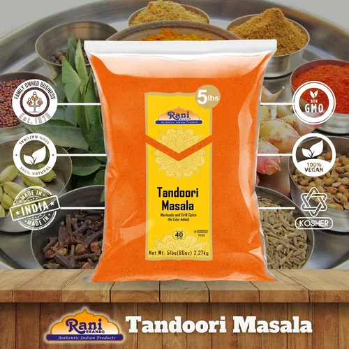 Vista 6 de Rani Tandoori Masala (natural, sin colores añadidos) Mezcla india de 11 especias 80 onzas (5 libras) 5.0 lbs a granel ~ Sin sal Vegano Apto