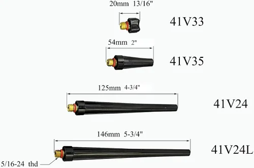 Vista 5 de RIVERWELD TIG Gas Lens Collet Bodies 45V 13N Jumbo Boquilla de alúmina de gran diámetro Tazas de cerámica 57N75 6#, 57N74 8#, 53N88 10#, 53N87 12#