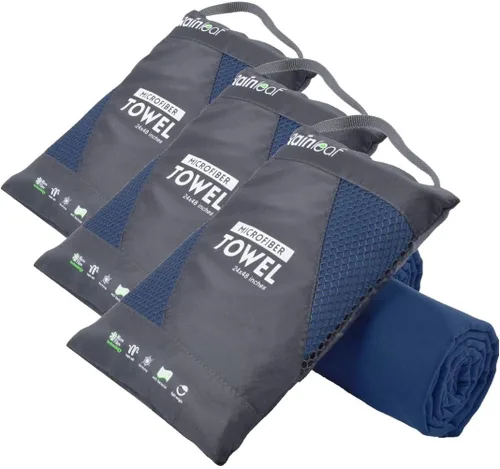 Vista 34 de Toalla de microfibra Rainleaf perfecta para viajes y gimnasio y camping. Secado rápido - Super absorbente - Ultra compacta - Liviana. Adecuada