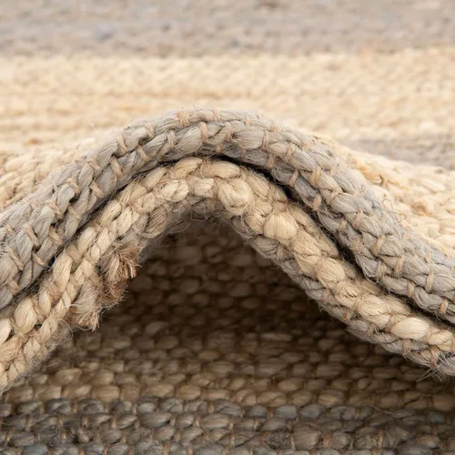 Vista 5 de Unique Loom Alfombra trenzada de la colección de yute – Bina (2' 2" x 3' 1", rectangular, gris marfil)