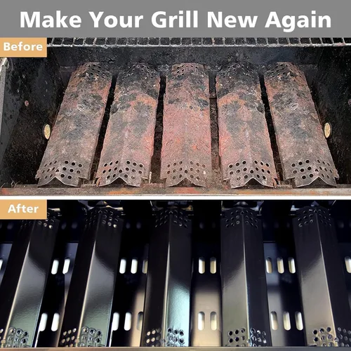 Vista 6 de Placas de calor de parrilla de repuesto Barbqtime para Nexgrill, carpas de calor de acero porcelánico para Nexgrill de Home Depot de 4 quemadores a