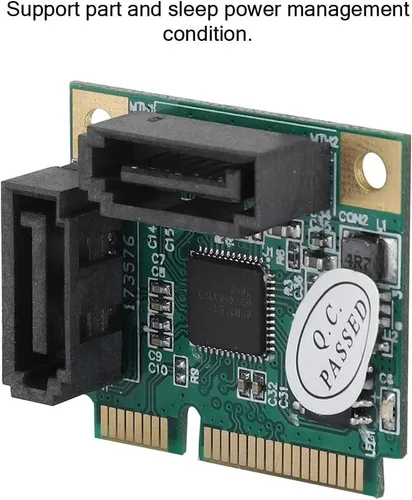 Vista 6 de Tarjeta controladora PCI Express a 3.0, adaptador Mini PCIe de 6 Gbps de alta velocidad con chip ASM1061 para expansión interna de disco duro