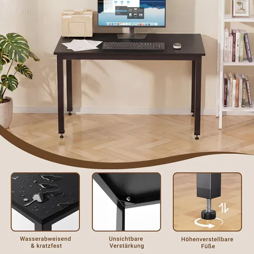 Vista 4 de Escritorio para computadora para espacio pequeño, moderno y simple, escritorio para computadora portátil, escritorio de estudio para oficina en Negro