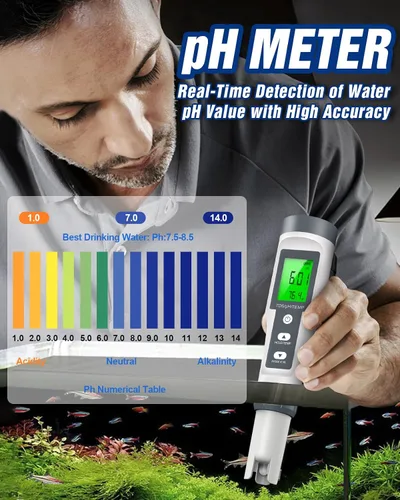 Vista 3 de Medidor de pH 3 en 1 TDS/pH/Temperatura para agua, Rango de medición de pH 0-14 Medidor digital de pH de alta precisión, 0.01 Probador de pH digital