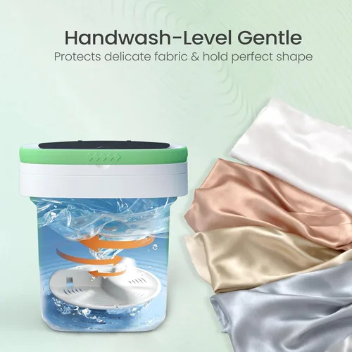 Vista 5 de Lavadora portátil de 20 litros, mini lavadora con cesta giratoria, 3 modos de limpieza y lavado profundo para ropa pequeña, lavandería plegable