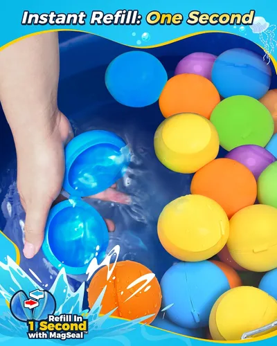 Vista 3 de KOKODI Globos de agua reutilizables de llenado rápido, autosellados, bombas de agua recargables para niños y adultos, bola de agua de silicona sin