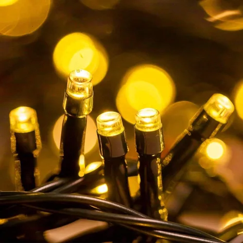 Vista 6 de Guirnalda de luces negras de hadas con función de memoria. Extensión de 33 pies con 100 luces LED enchufables, acogedoras decoraciones blancas
