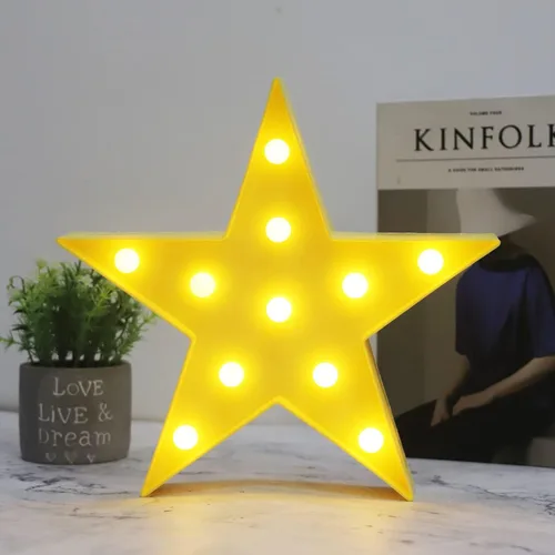 Vista 2 de Luz nocturna LED de marquesina, con forma de estrella, funciona con pilas, lámpara de mesa para niños, bebé, niño, regalo de niña, cuarto de bebé