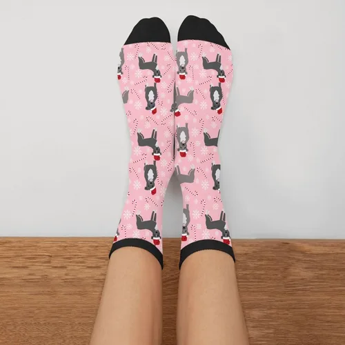 Vista 5 de HYEECR Calcetines casuales para fiesta de esqueletos bailarines, Halloween, divertidos, novedosos, calcetines de tubo para hombres y mujeres