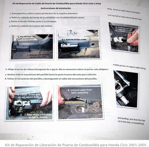 Vista 6 de MAD HORNETS Kit de reparación de liberación de puerta de combustible para Civic 2001-2005 Blanco