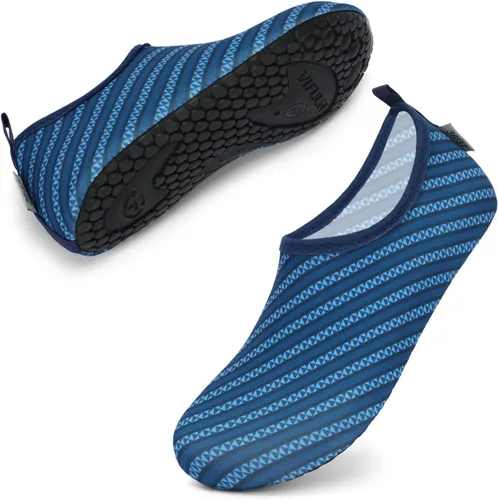 Vista 4 de VIFUUR - Zapatos para deportes acuáticos, calcetines acuáticos, de secado rápido, para yoga, dan la sensación de andar descalzo, sin cordones