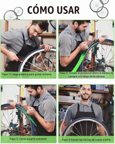 Vista 3 de Forro para neumático de bicicleta, protector contra pinchazos del tubo interior compatible con 12" 16" 18" 20" 24" 26" 27.5" 29" 29 in x 1.52 in