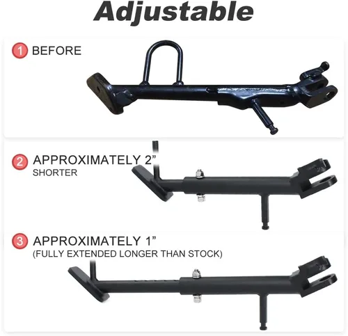 Vista 3 de Xitomer - Soporte lateral grande ajustable de 2 pulgadas para V-Strom 650 DL650 2012-2026, soporte para motocicleta, soporte lateral