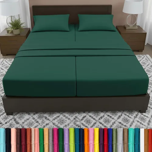 Vista 92 de Elegant Comfort - Juego de sábanas de lujo de 4 piezas - Ropa de cama de lujo de 1500 hilos, calidad de hotel prémium, microfibra, resistente a