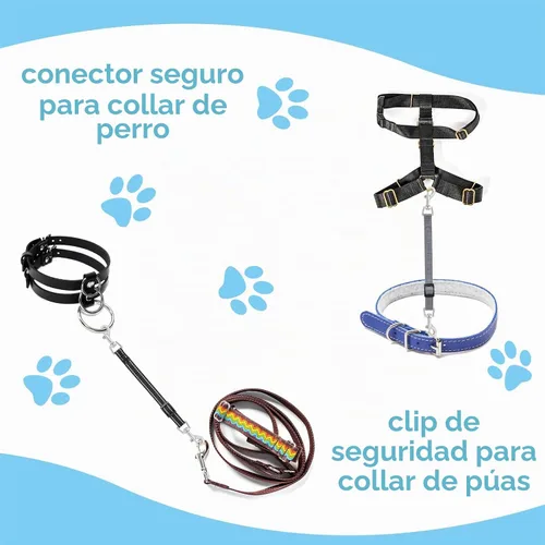 Vista 4 de Cobee Clips reflectantes de nailon para collar de punta, 2 conectores de arnés ajustables de seguridad para perro, clip de cierre de doble extremo