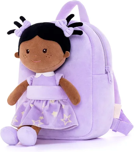 Vista 50 de Onetoo Mochila para niños pequeños, regalos de regreso a clases, mochilas para niñas y niños con muñecas de bebé ligeras y suaves en vestido