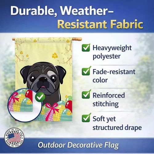 Vista 69 de Caroline's Treasures BB1923GF Bandera decorativa para jardín con diseño de Border Collie, para caza de huevos de Pascua, para jardín, jardín, patio