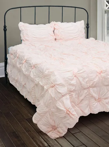 Vista 6 de Rizzy Home BT1392 Edredón de poliéster 106 x 92 pulgadas sólido rosa