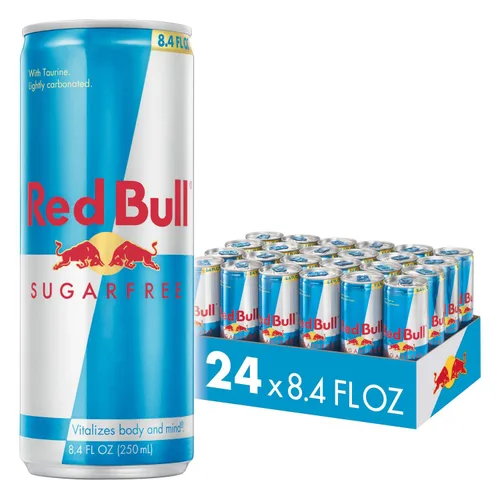 Vista 5 de Red Bull Bebida energética sin azúcar, 8.4 onzas líquidas, 24 + 24 latas