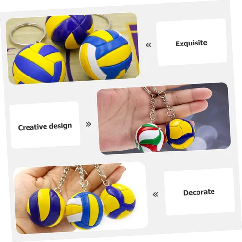Vista 4 de Veemoon 3 llaveros de voleibol portátiles, colgantes decorativos para mochilas, accesorios exquisitos para bolsas para estudiantes y amantes