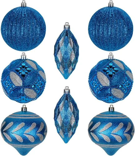 Vista 30 de 30 piezas de adornos de bola de árbol de Navidad irrompibles negros para decoración navideña