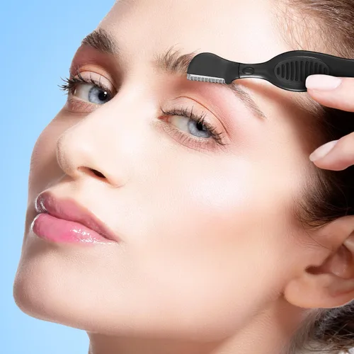 Vista 5 de Mudder - 21 fundas para recortadora de cejas, color negro Facial Shaver for Women Makeup, Multipurpose Dermaplaning Tool with Safety Guard