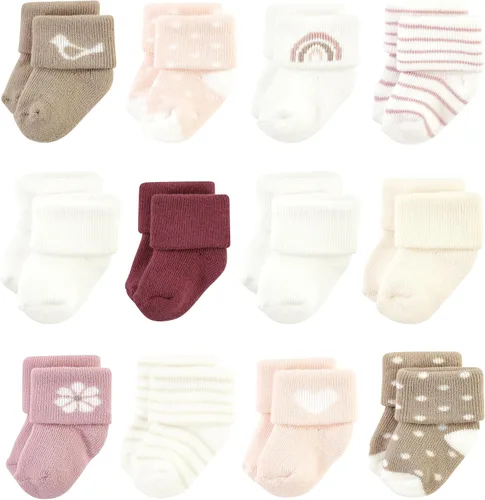 Vista 23 de Hudson Baby - Calcetines de algodón para bebés recién nacidos y Terry para niñas bebés