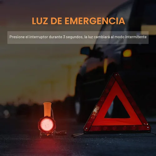 Vista 7 de YIERBLUE Foco recargable, linterna recargable de mano de 200,000 lúmenes, IP67 resistente al agua 12 horas de funcionamiento para navegación Naranja