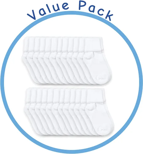 Vista 5 de jefferies socks Unisex niñas niños bebé clásico puño calcetines de algodón paquete de 24pares
