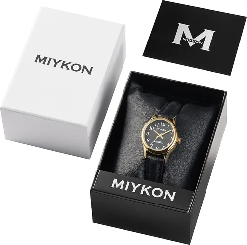 Vista 7 de Miykon Dainty Minimalist Dress Watches for Women – Small Easy Reader Analog Watch with Genuine Leather Strap and Second Hand – Japanese Quartz