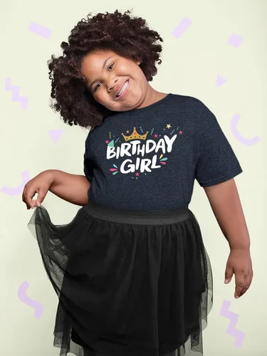 Vista 5 de Camiseta de cumpleaños para niña corona primer año dos tercero 4 5 cumpleaños para niños pequeños
