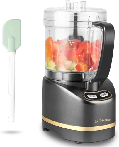 Vista 3 de La Reveuse Batidora retro de 300 W + picadora de alimentos pequeña La Reveuse de 2 tazas