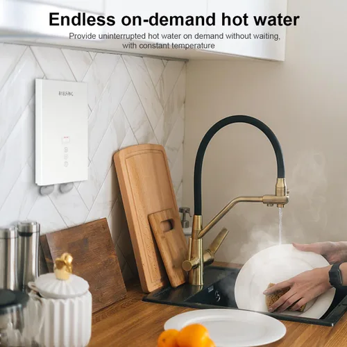 Vista 5 de Calentador de agua eléctrico instantáneo sin tanque, 3.5 KW, 110/120 V, pequeño, un calentador de agua de ahorro de energía, adecuado para grifos